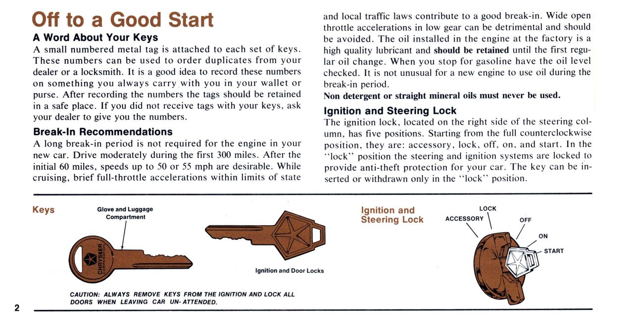 1976 Chrysler Owners Manual Page 60